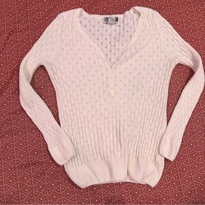 Vintage pointelle long sleeve shirt  - size XL